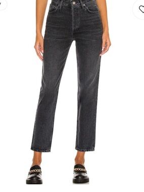 Aritzia Talula X Agolde Women's Black Button Fly High Rise Taper Jeans Size 29